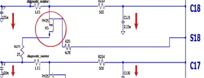 Figure 7 ADI LTC6813 sampling chip part of the sampling input circuit schematic