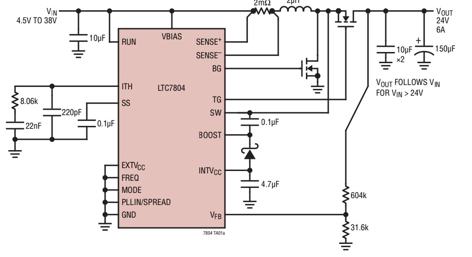 图8 LTC7804 典型应用电路