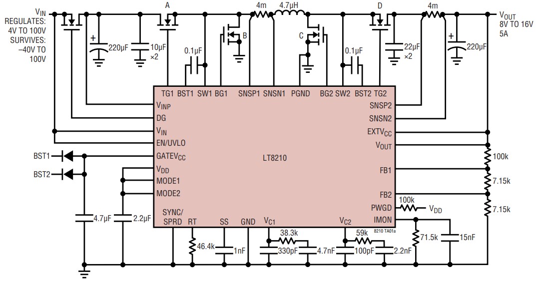 图3 LT8210 典型应用电路