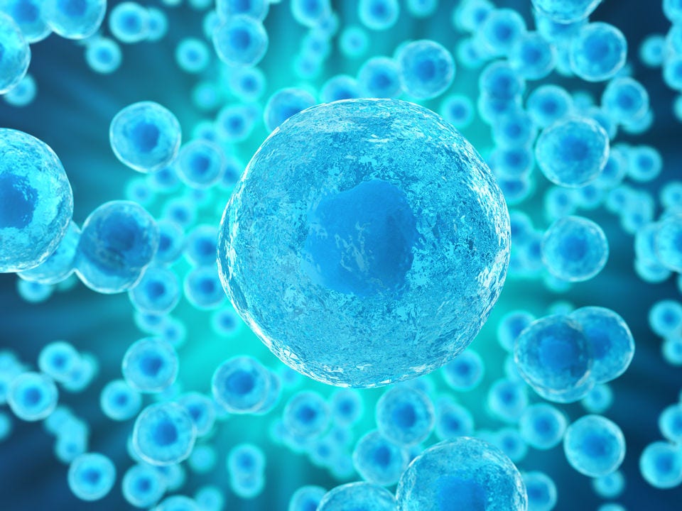 Blue cells science background