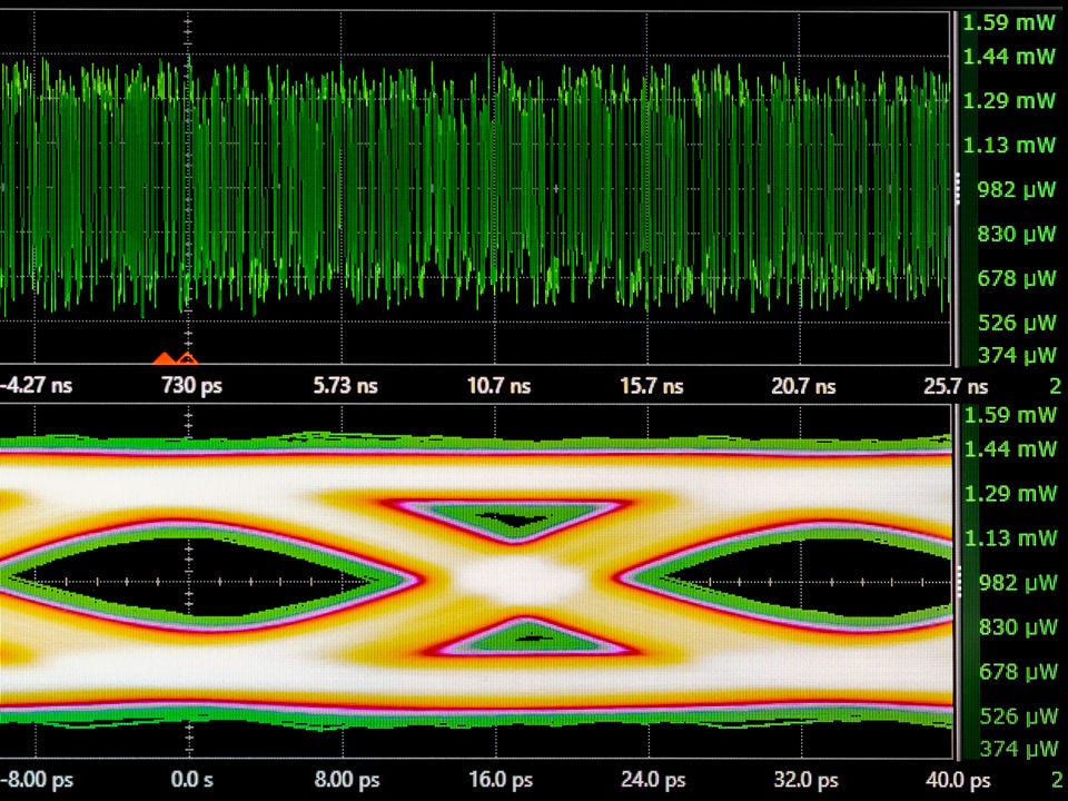 Electrical signals on oscilloscope