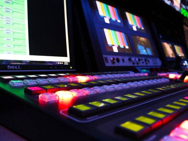 Broadcast desk control interface and monitors