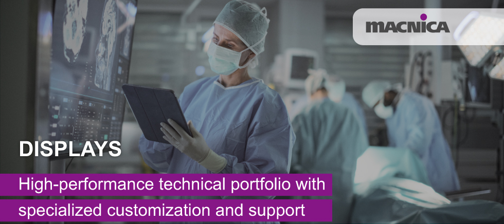 Displays: High-performance technical portfolio with specialized customization and support