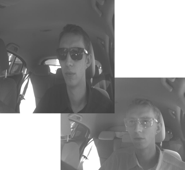 RGB彩色與RGB_IR 攝影機的太陽眼鏡穿透力成像差異