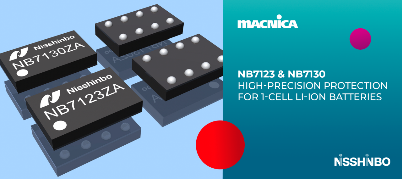 Nisshinbo NB7123 & NB7130: high-precision protection for 1-cell li-ion batteries