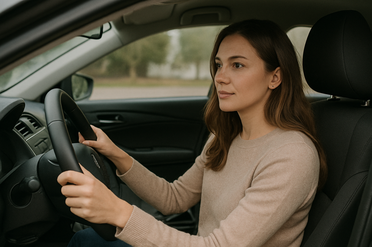 woman driving her car woman driving her car